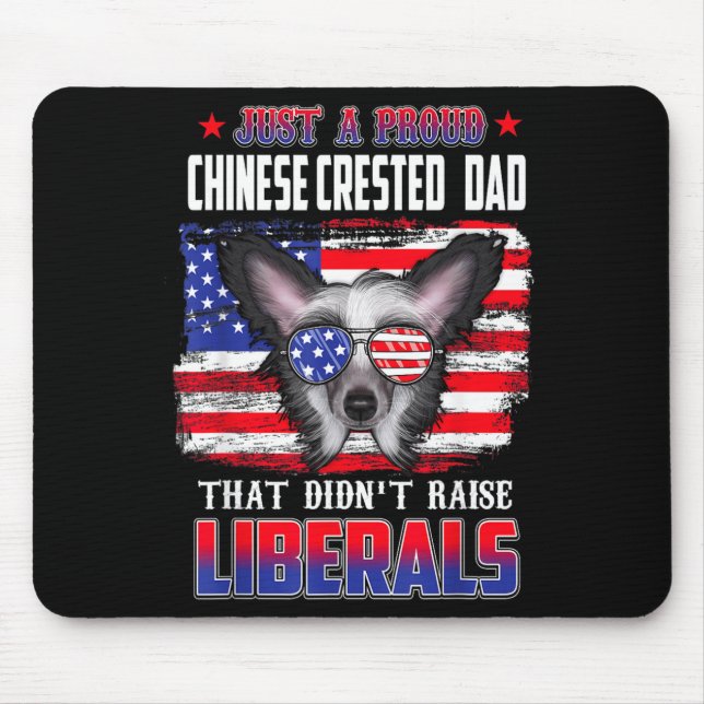 Ein stolzer Chinese Crested Hund Papa Merica Hund  Mousepad (Vorne)