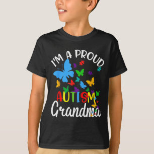 Ein stolzes Autismus-Oma-Puzzleband-Schmetterling T-Shirt