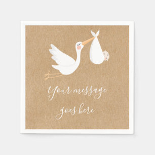 Ein Storch-Baby-Shower / Sprinkle mit besonderer L Serviette