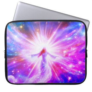 Ein strahlender Engel in kräftigen Farben auf der  Laptopschutzhülle