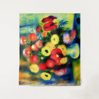 Ein Strauß Blume in einer Vase. Wandteppich