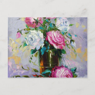 Ein Strauß morgens Rose Postkarte