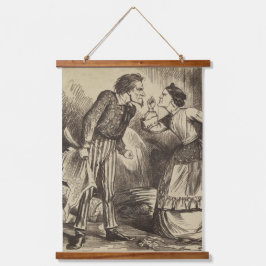 Ein Streit Wandteppich Mit Holzrahmen