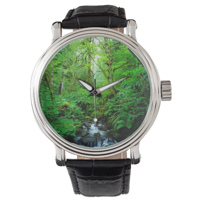 Ein Strom in einem alten Wald Armbanduhr (Vorderseite)