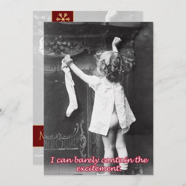 Ein Strumpf, eine Weihnachtskarte Feiertagskarte (Vorne/Hinten)