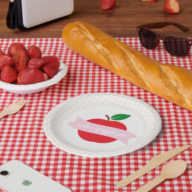 Ein Stück Apfelkuchen Pappteller (Picknick)