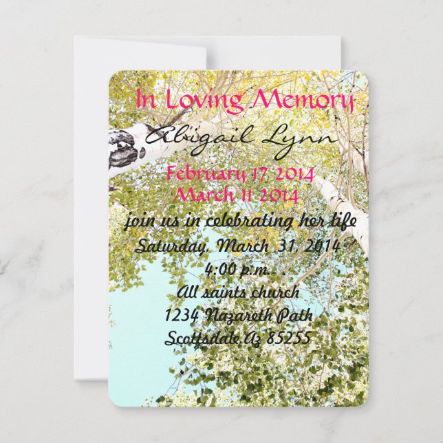 Ein Stück der Himmelsbeerdigung-Einladung Einladung (Vorderseite)