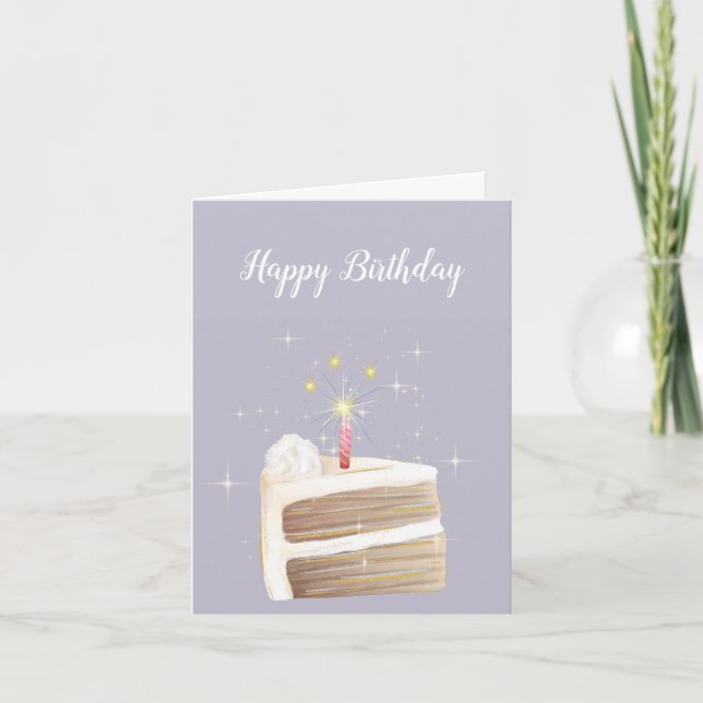 Ein Stück Kuchen zum Geburtstag Karte (Vorderseite)