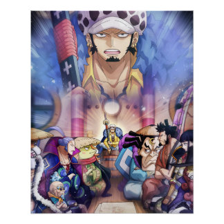 Ein Stück , Law , Luffy und Captain Kid Poster