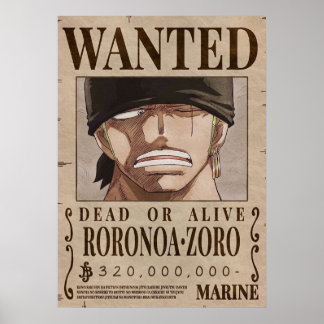 Ein Stück Zoro Gewollt Poster