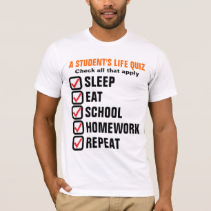 Ein StudentIn-Life-Quiz-anpassbarer Text T-Shirt