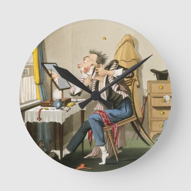 Ein stumpfes Rasiermesser, Kneipe. durch Jagd 1827 Runde Wanduhr (Vorderseite)