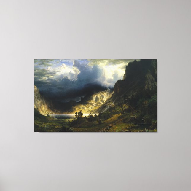 Ein Sturm im Rocky Mountains Bierstadt Leinwanddruck (Vorderseite)