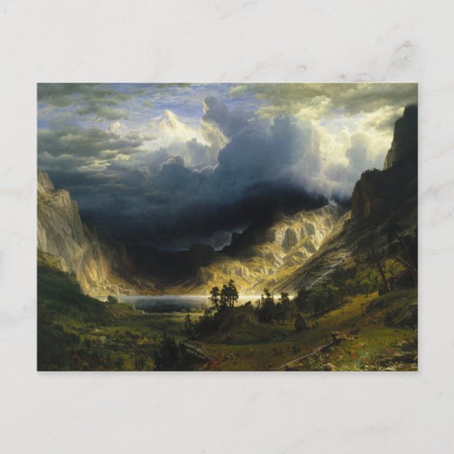 Ein Sturm im Rocky Mountains Bierstadt Postkarte (Vorderseite)