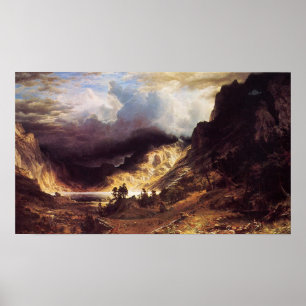 Ein Sturm in den Felsen, Bierstadt Albert Poster
