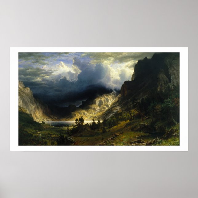 Ein Sturm in den Rocky Mountains, Bierstadt Poster (Vorne)