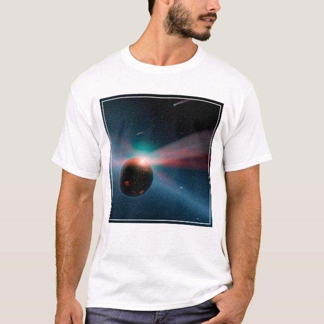 Ein Sturm von Kometen im Eta Corvi-System. T-Shirt (Vorderseite)