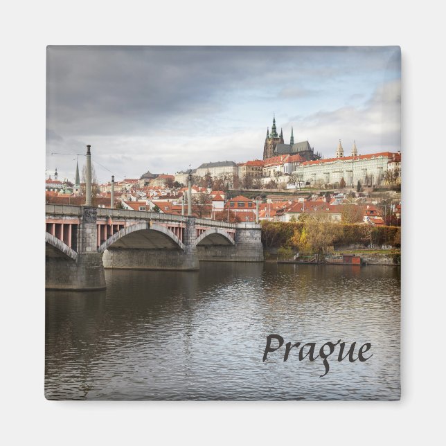 Ein stürmischer Tag im Prager Souvenir-Foto Magnet (Vorne)