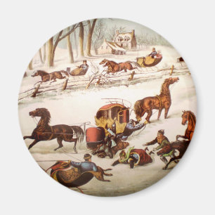 Ein Sturz in den Schnee Magnet