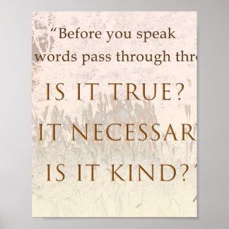 Ein Sufi-Spruch Die drei Tore der Sprache Poster