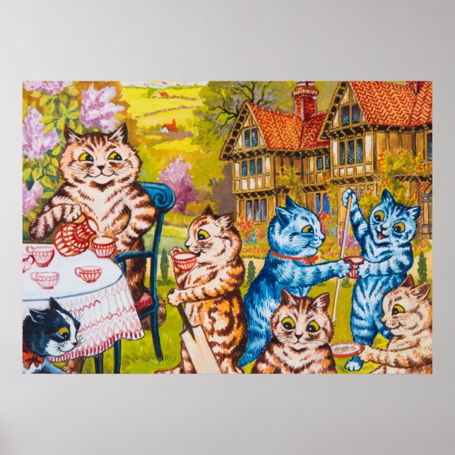 Ein Summer Tee Party von Louis Wain Poster (Vorne)