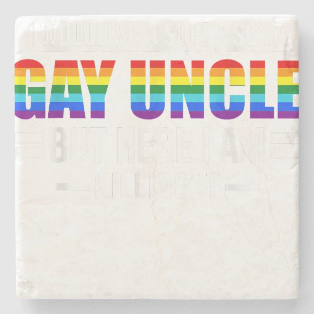 Ein supersexy Gay Uncle Guncle Steinuntersetzer (Vorderseite)