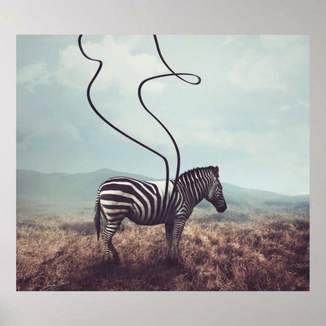 Ein surreales Bild eines Zebras und zwei seiner sc Poster (Vorne)