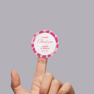 Ein süß danke Disco Pink Cowgirl Gastgeschenk Hoch Runder Aufkleber