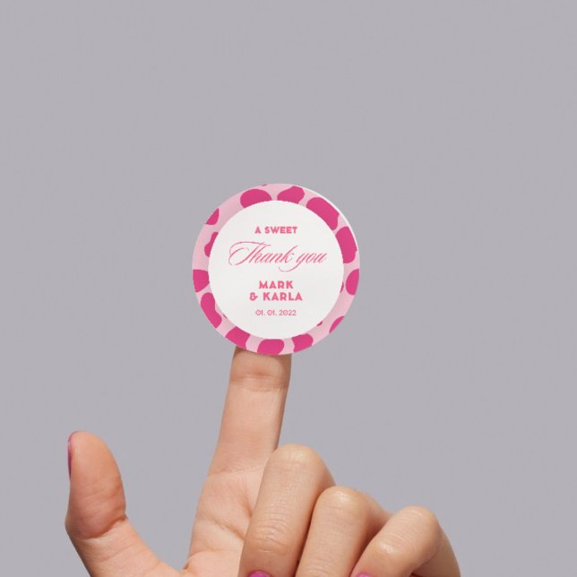 Ein süß danke Disco Pink Cowgirl Gastgeschenk Hoch Runder Aufkleber (Von Creator hochgeladen)