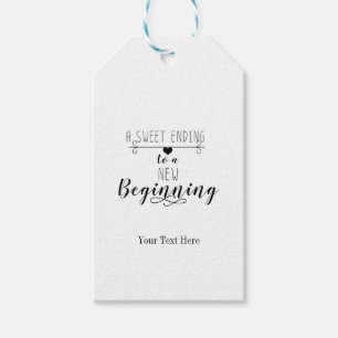 Ein Süß, der einer neuen Gastgeschenk Hochzeit end Geschenkanhänger