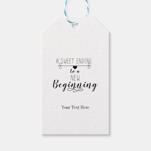 Ein Süß, der einer neuen Gastgeschenk Hochzeit end Geschenkanhänger (Vorderseite)