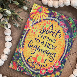 Ein süßer Abschluss zu einem neuen Beginnstoff Karte