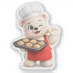 Ein süßer Bär mit einem Keks. Aufkleber