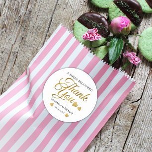 Ein süßer Beginngolden dank Ihrer Gastgeschenk Hoc Runder Aufkleber