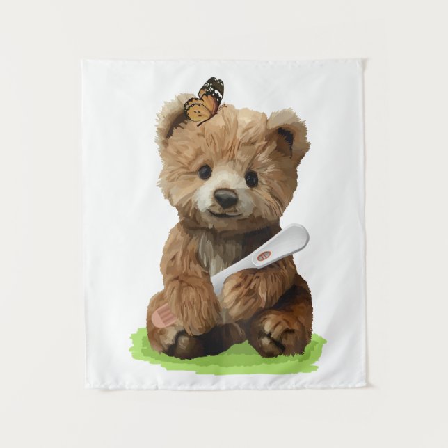 Ein süßer brauner Teddybär Wandteppich (Vorderseite)