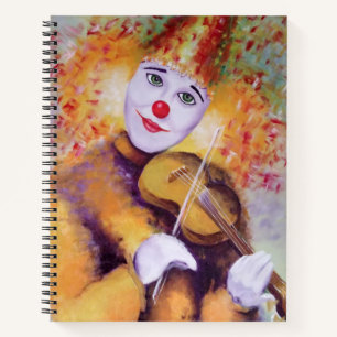 Ein süßer Clown, der Geige spielt Notizbuch
