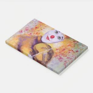 Ein süßer Clown, der Geige spielt Post-it Klebezettel