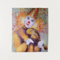 Ein süßer Clown, der Geige spielt