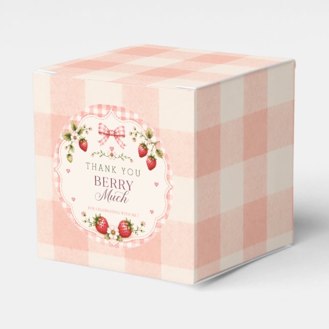 Ein süßer Erdbeer-Geburtstag Geschenkschachtel (Vorderseite)
