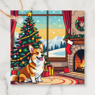 Ein süßer festlicher Corgi Weihnachten Geschenkanhänger