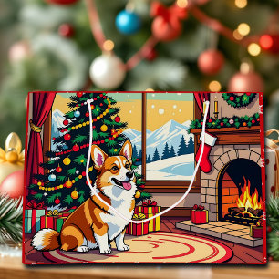 Ein süßer festlicher Corgi Weihnachten Große Geschenktüte