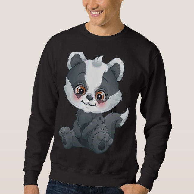 Ein süßer Honeydach Badger Animal Forest Dweller Sweatshirt (Vorderseite)
