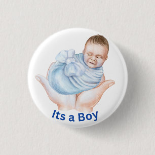 Ein süßer Junge Baby Shower Button Pin