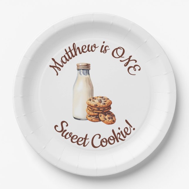 Ein süßer Keks! Erste Geburtstagsfeier Pappteller (Vorderseite)