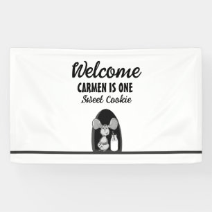 Ein süßer Keks Milchmaus erster Geburtstag Banner