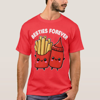 Ein süßer Ketchup und Pommes Frites für Essen b T-Shirt