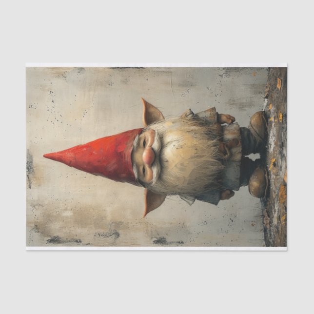 Ein süßer kleiner Gnome in einem gestörten Stil Seidenpapier (Vorderseite)