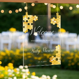 Ein süßer, kleiner Honig auf dem Weg zum Bienenstu Acrylschild