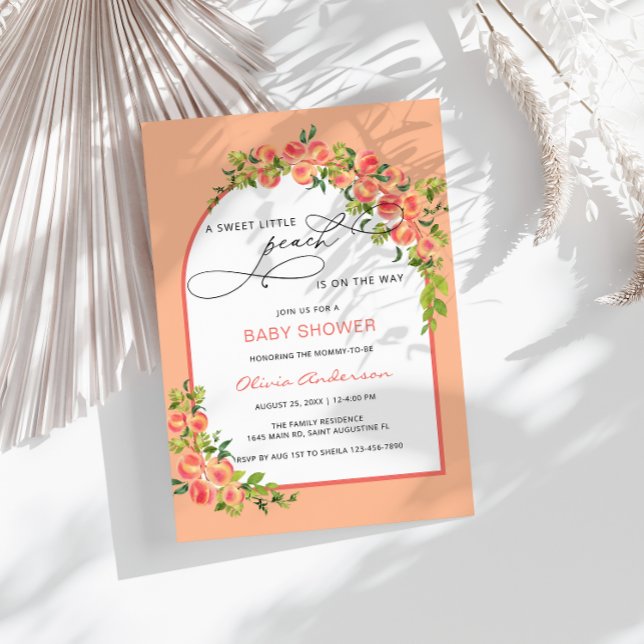 Ein süßer, kleiner Pfirsich befindet sich auf der  Einladung (Von Creator hochgeladen)