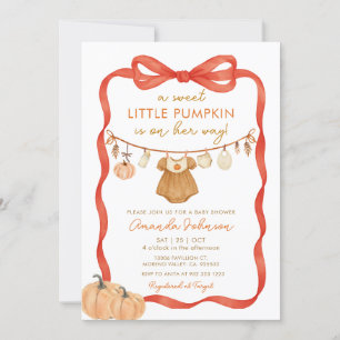 Ein süßer Kürbis ist auf dem Weg Babydusche Einladung